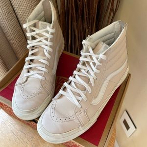 Vans Pink Leather SK8-HI’s
